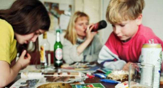 How does alcoholism affect how children view themselves?