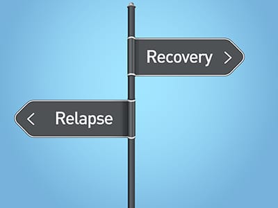 What does the process of relapse into drugs look like?