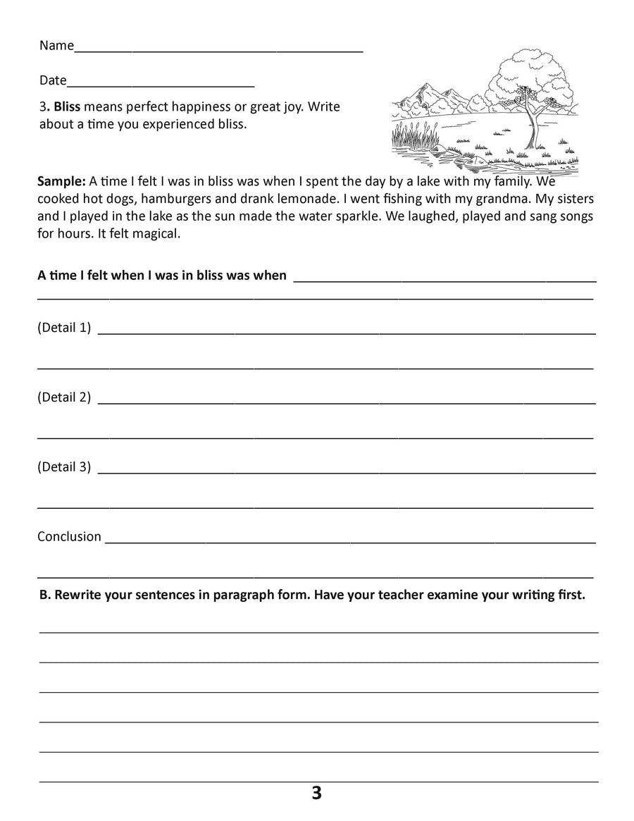 Writing Warmups: Past Tense Writing Using Adjectives For Beginning Writers, Reading Level Grade 3 eBook