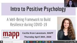 Introduction to Positive Psychology: A Well-Being Framework to Build Resilience in the Time of COVID-19