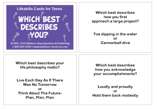 Which Best Describes You? Teen Cards