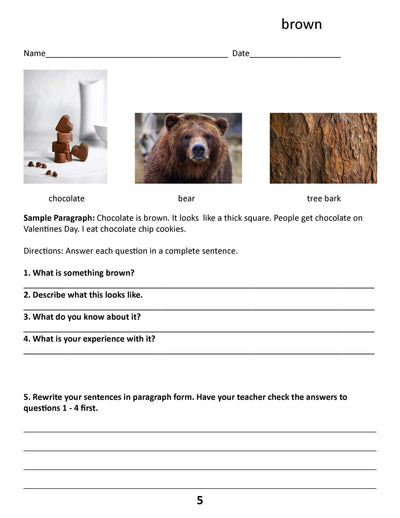 Writing Warmups: Present and Past Tense Writing Using Adjectives For Beginning Writers, Reading Level Grade 2 eBook