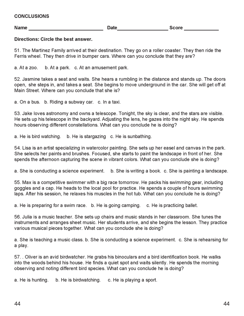 Beginning Reading Skills Camp: Main Idea, Details, Conclusion, Cause and Effect, and Sequence (eBook PDF)