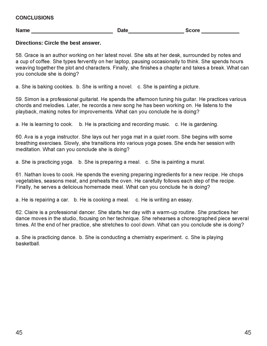 Beginning Reading Skills Camp: Main Idea, Details, Conclusion, Cause and Effect, and Sequence (eBook PDF)