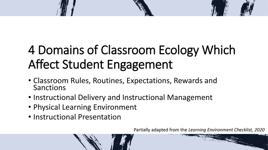 Increasing Engagement with Special Needs Students: Managing Classroom Ecologies, PowerPoint and Book