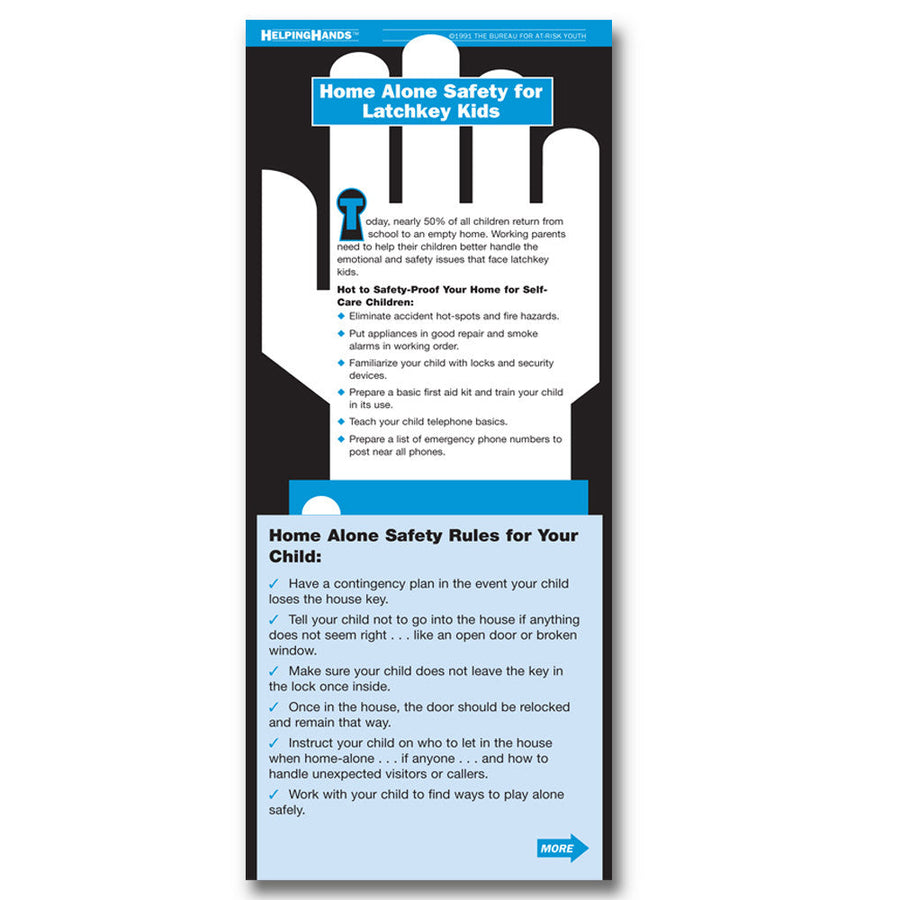 Helping Hands Card: Home Alone Safety for Latchkey Kids 25 pack