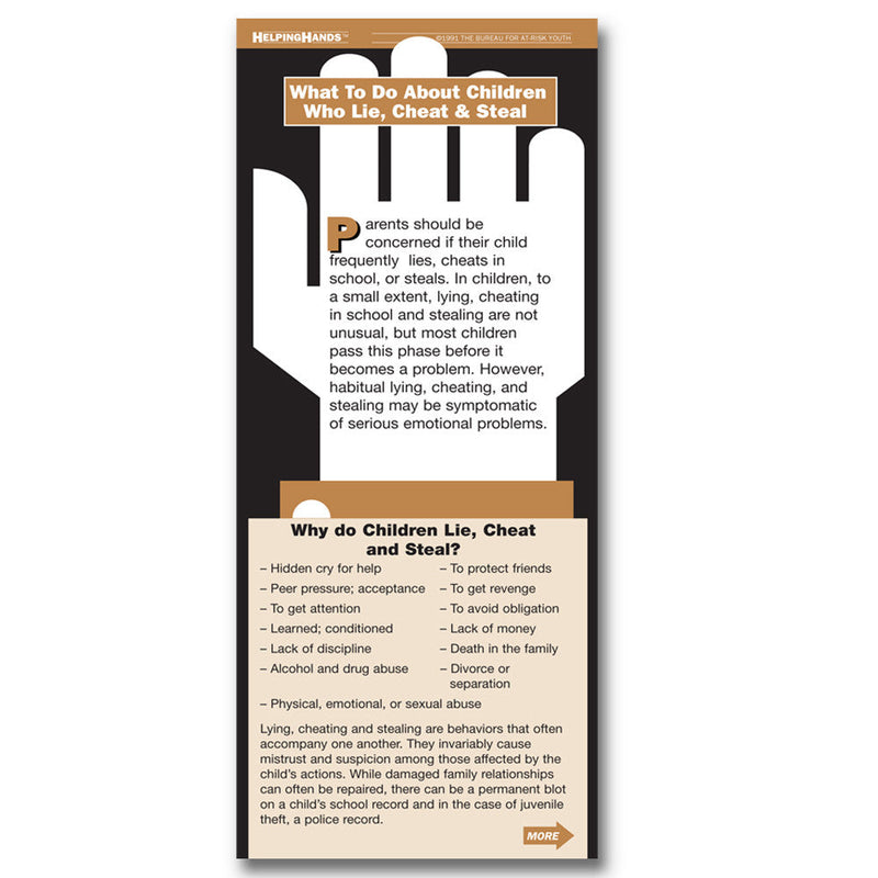 Helping Hands Card: What to Do About Children Who Lie, Cheat, and Steal 25 pack