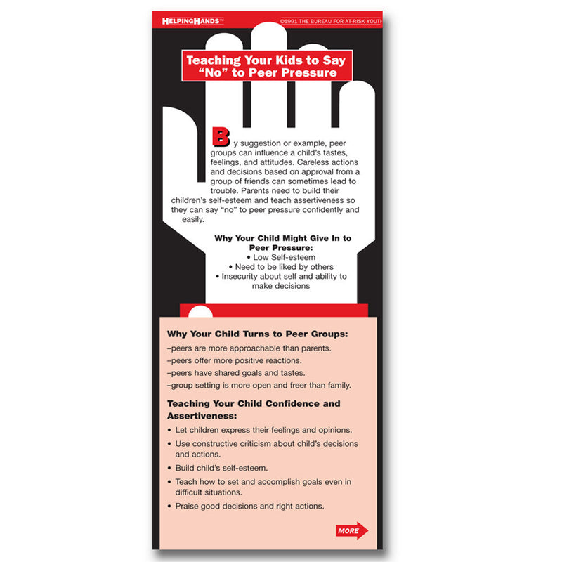 Helping Hands Card: Teaching Your Kids to Say "No" to Peer Pressure 25 pack