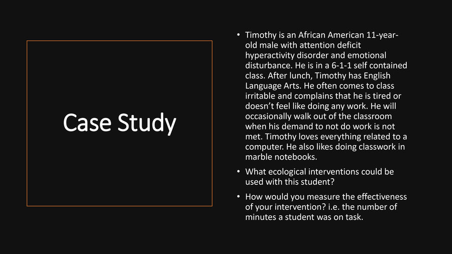 Increasing Engagement with Special Needs Students: Managing Classroom Ecologies, PowerPoint and Book