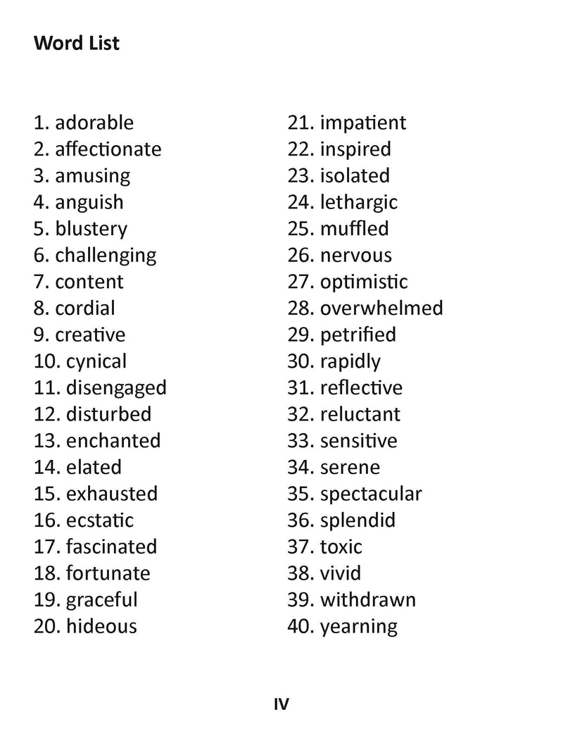 Writing Warmups: Past Tense Writing Using Adjectives For Beginning Writers, Reading Level Grade 4 and 5, eBook
