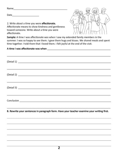 Writing Warmups: Past Tense Writing Using Adjectives For Beginning Writers, Reading Level Grade 4 and 5, eBook