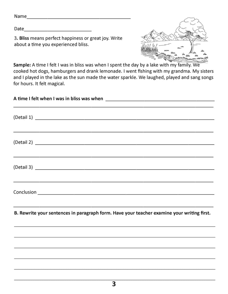 Writing Warmups: Past Tense Writing Using Adjectives For Beginning Writers, Reading Level Grade 3 eBook